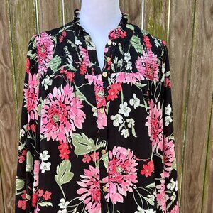 Draper James Floral Long Sleeve Blouse size M